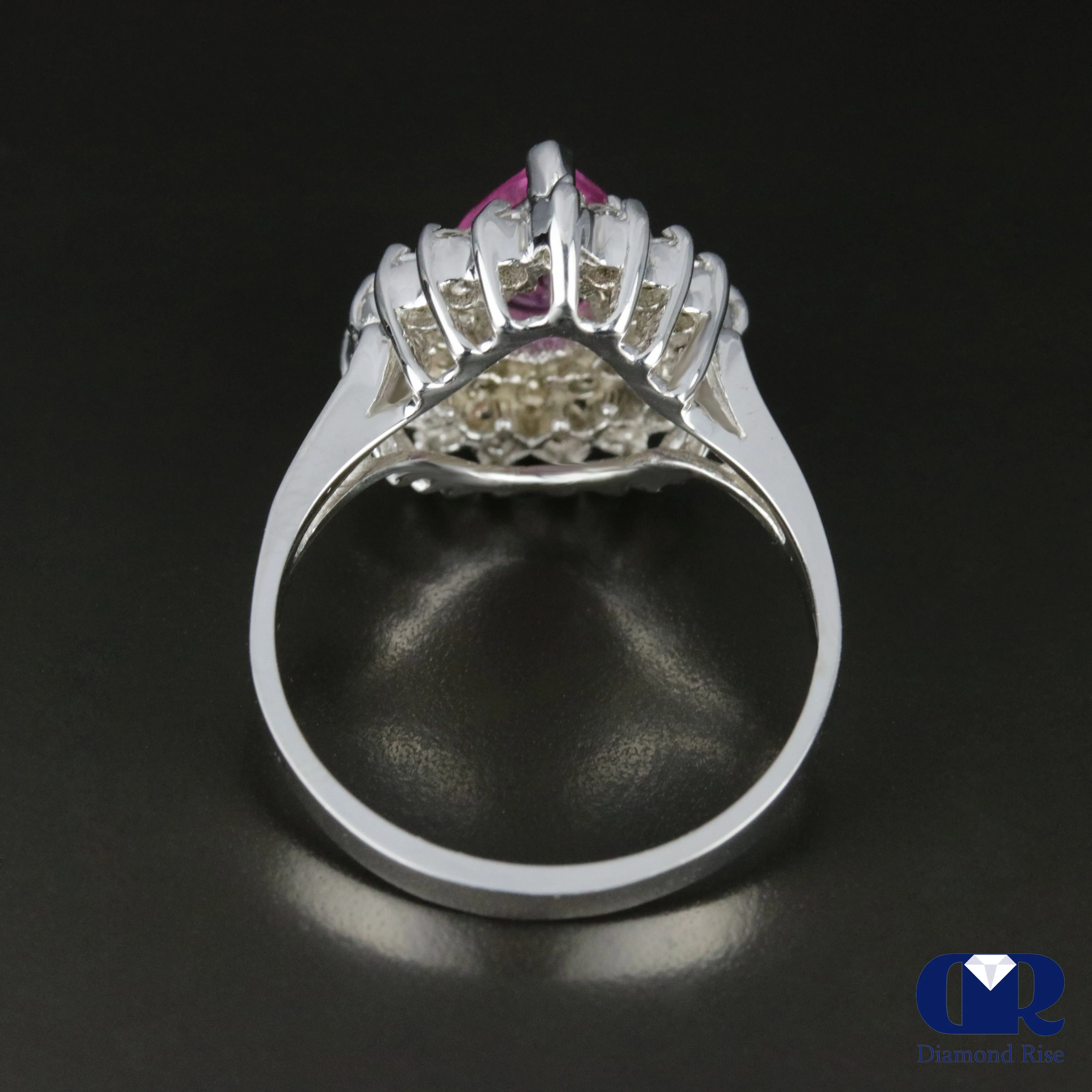 1.90 Ct Natural Pink Sapphire & Diamond Engagement Ring