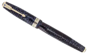 1941 PARKER AZURE VACUMATIC DOUBLE JEWEL JEWELERS CAP BAND FOUNTAIN PEN RESTORED