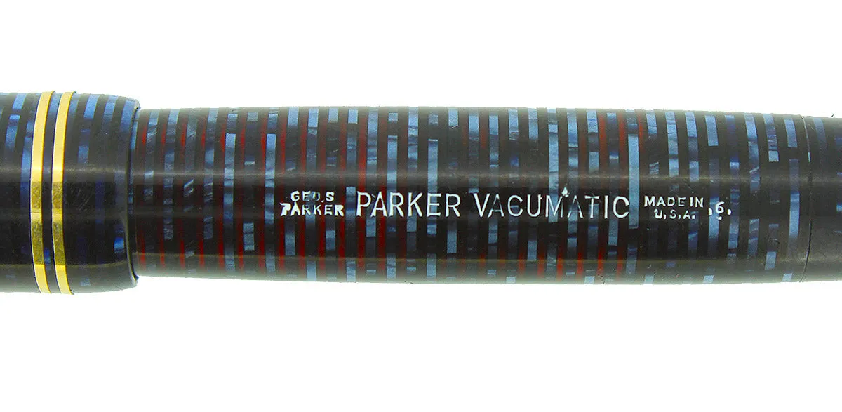 1946 PARKER AZURE BLUE PEARL VACUMATIC FOUNTAIN PEN STANDARD SIZE RESTORED