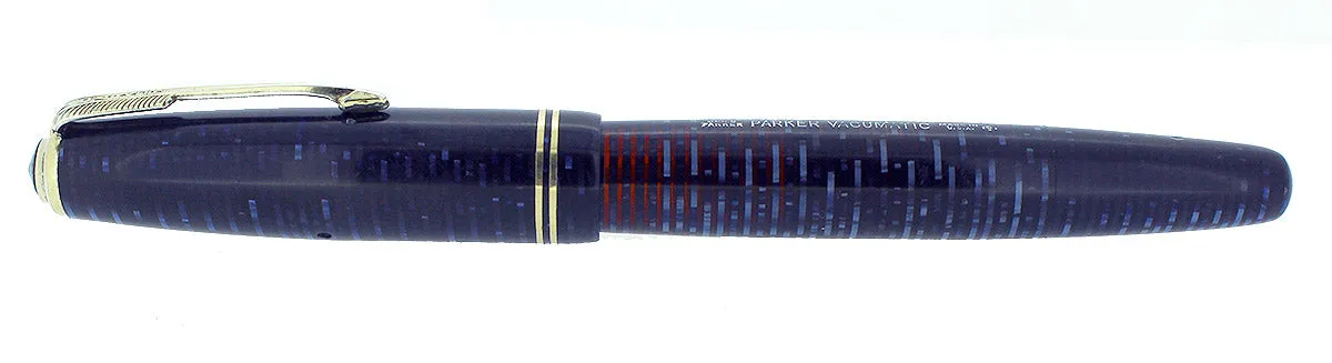 1946 PARKER AZURE BLUE PEARL VACUMATIC FOUNTAIN PEN STANDARD SIZE RESTORED