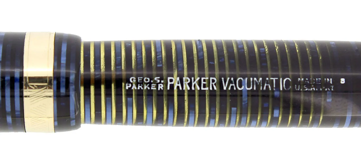 1948 PARKER VACUMATIC AZURE BLUE PEARL MAJOR FOUNTAIN PEN RESTORED