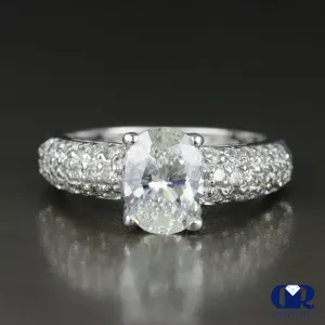 2.23 Carat Oval Cut Diamond Engagement Ring In 14K White Gold