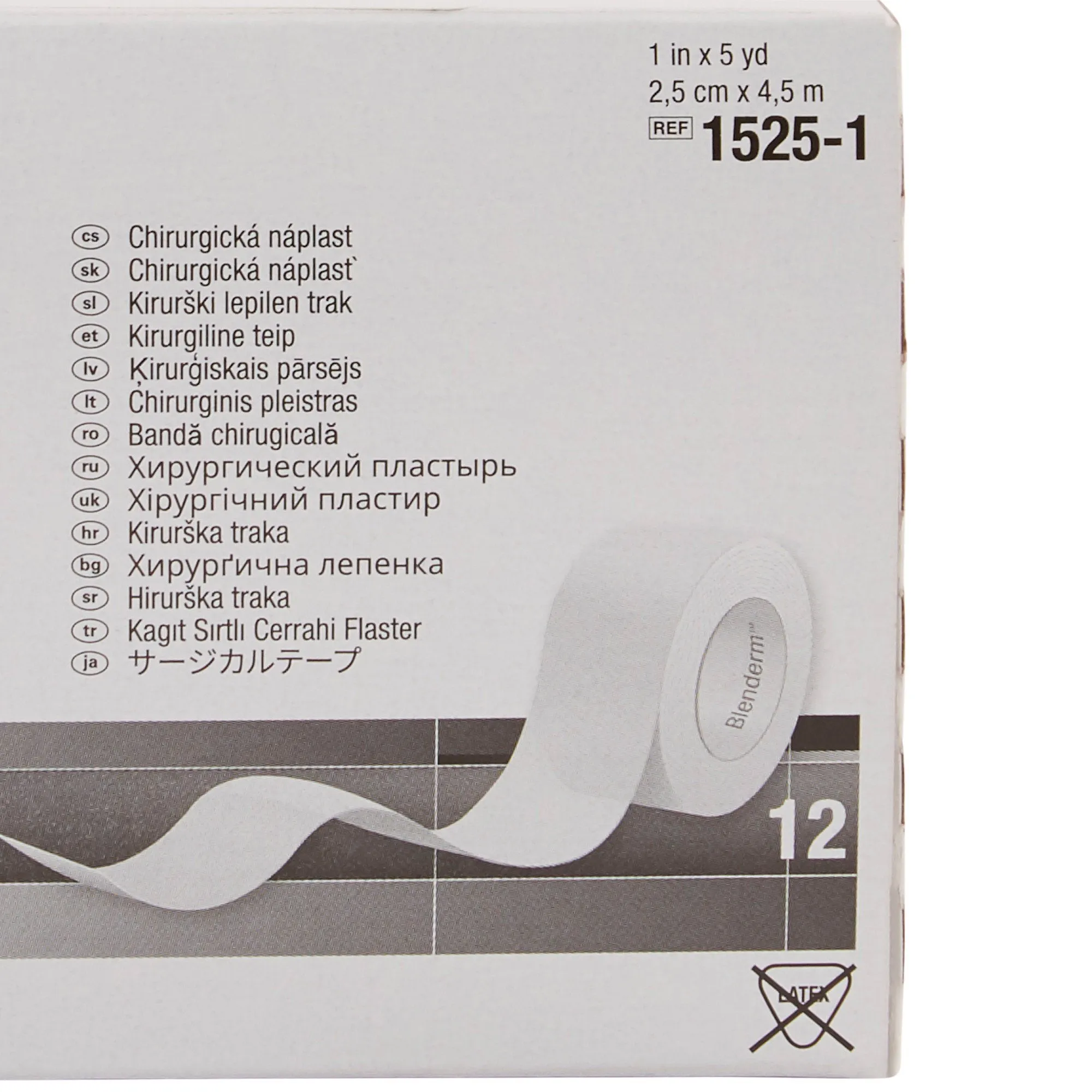 3M™ Blenderm™ Plastic Medical Tape, 1 Inch x 5 Yard, Transparent, 1 Box of 12