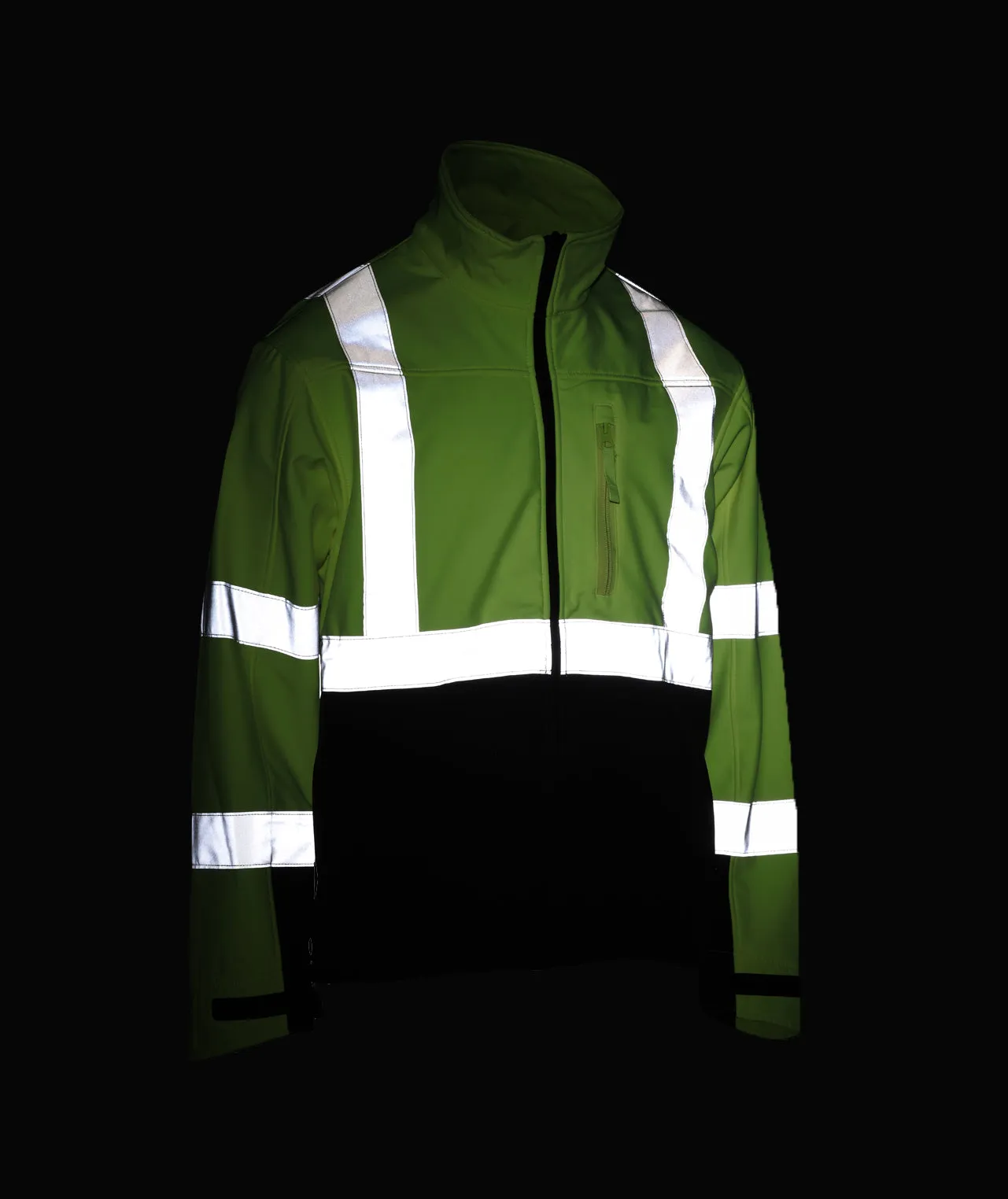 451STLB Safety Jacket: Hi-Vis Soft Shell: Water Resistant: Form Fitting