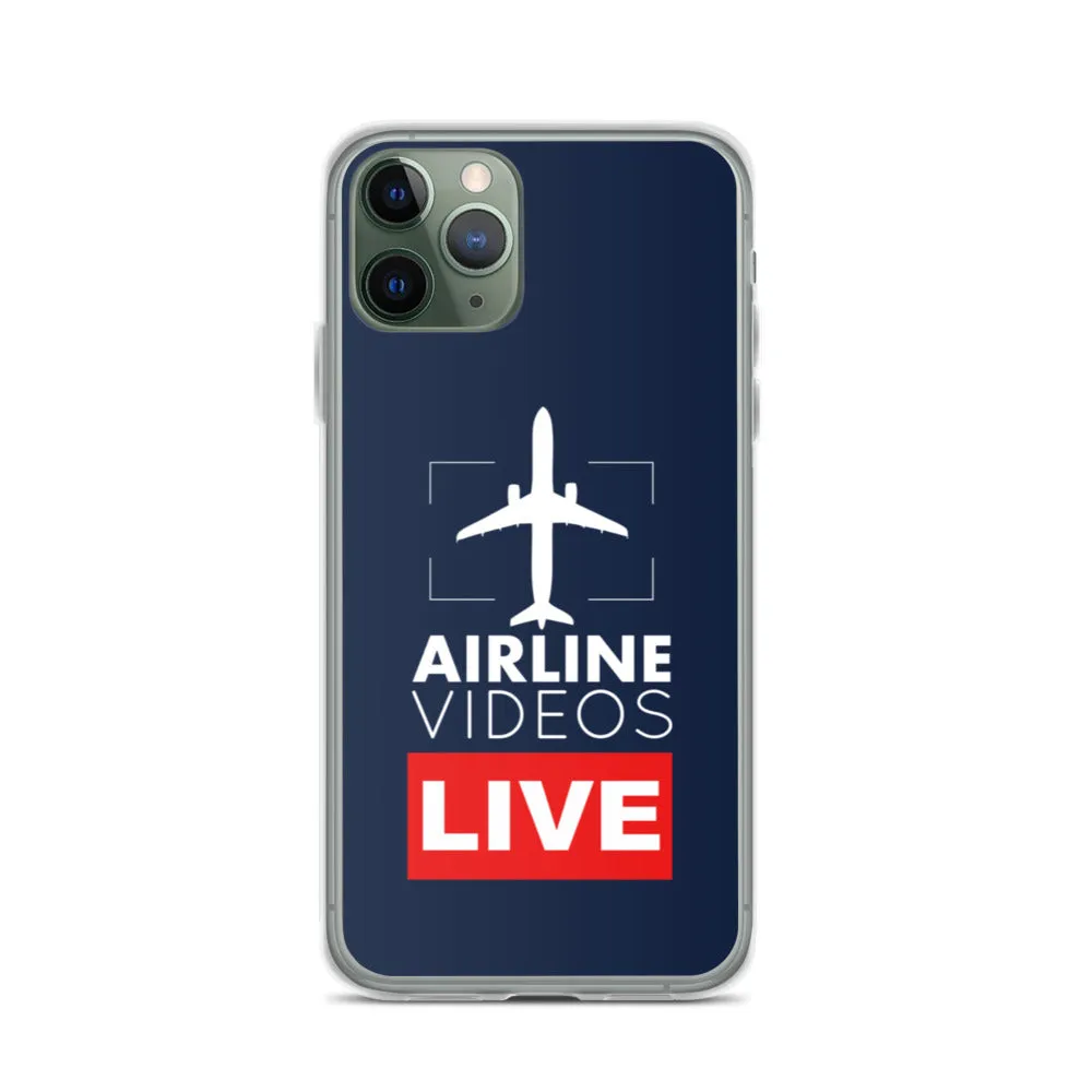 AIRLINE VIDEOS LIVE (NAVY) iPhone Case