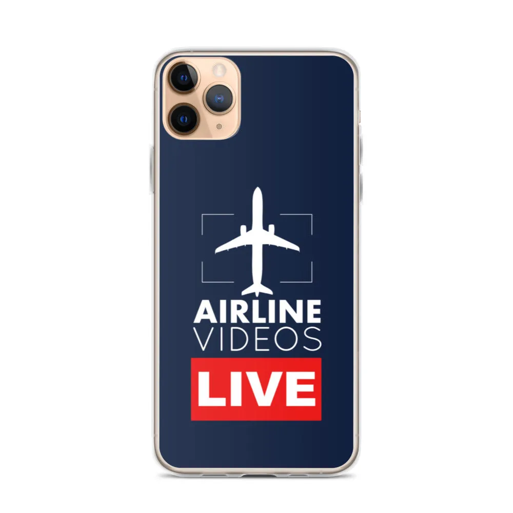 AIRLINE VIDEOS LIVE (NAVY) iPhone Case