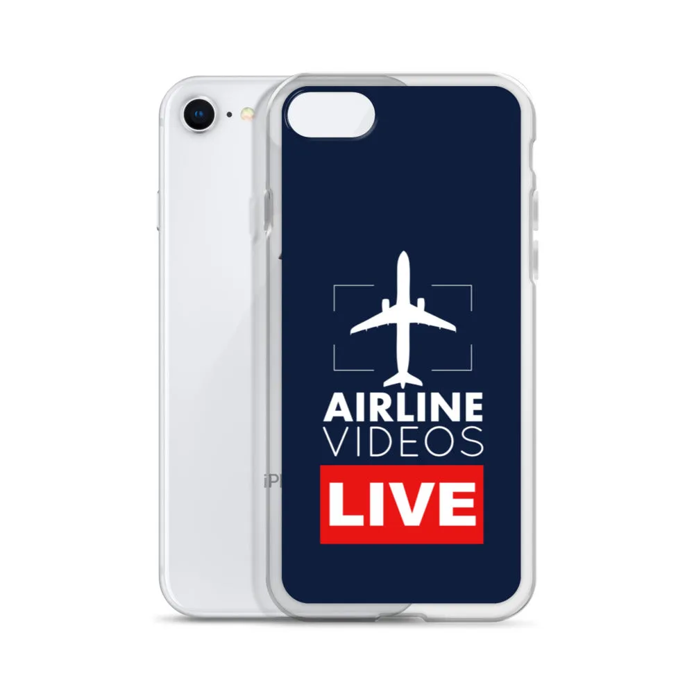 AIRLINE VIDEOS LIVE (NAVY) iPhone Case