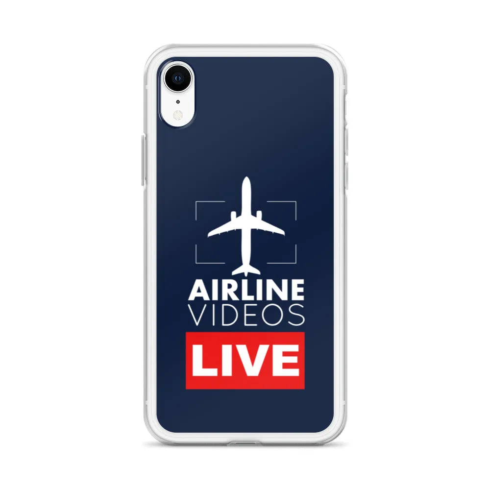 AIRLINE VIDEOS LIVE (NAVY) iPhone Case