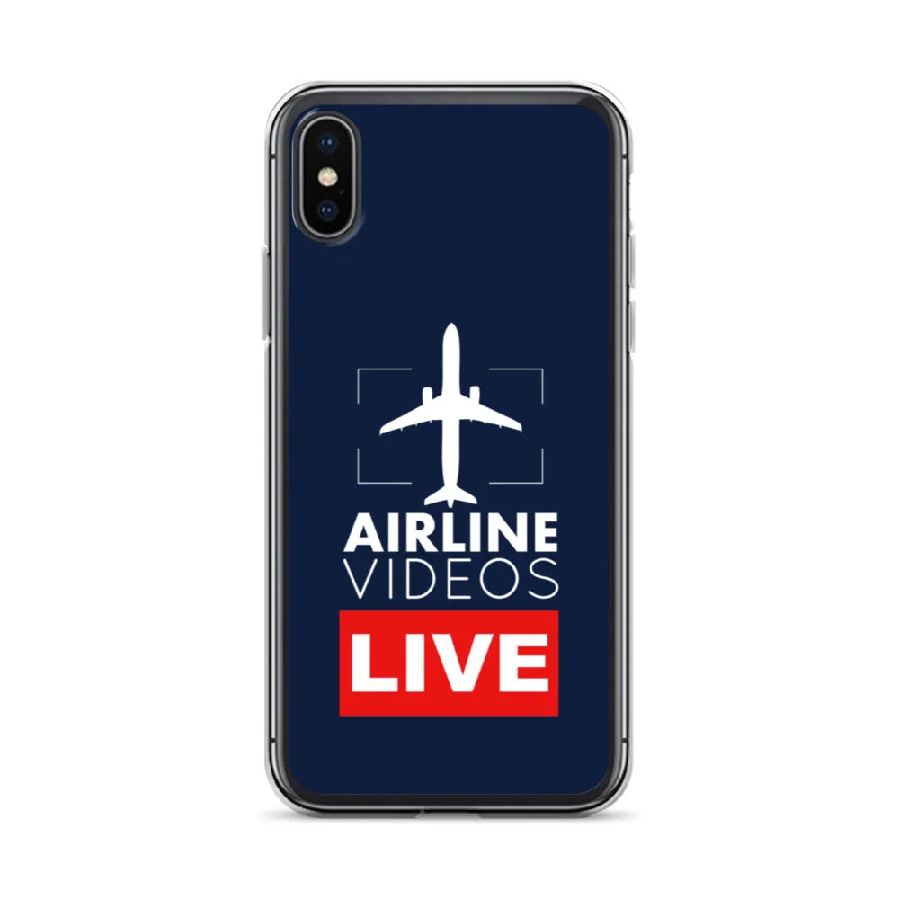 AIRLINE VIDEOS LIVE (NAVY) iPhone Case