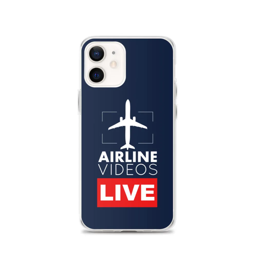 AIRLINE VIDEOS LIVE (NAVY) iPhone Case