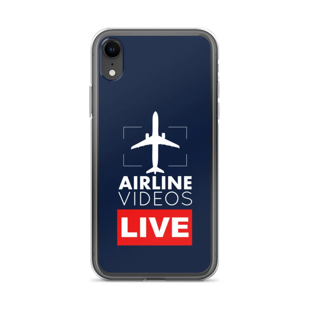 AIRLINE VIDEOS LIVE (NAVY) iPhone Case