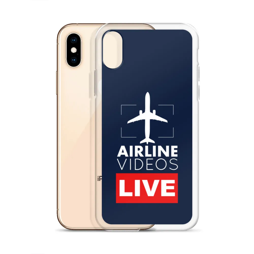 AIRLINE VIDEOS LIVE (NAVY) iPhone Case