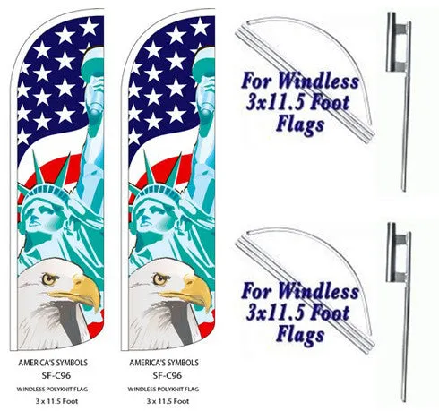 American Symbols Windless Swooper Feather Flag