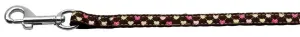 Argyle Hearts Nylon Ribbon Leash Brown 3-8 wide 6ft Long