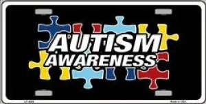 Autism Awareness Metal License Plate Sign