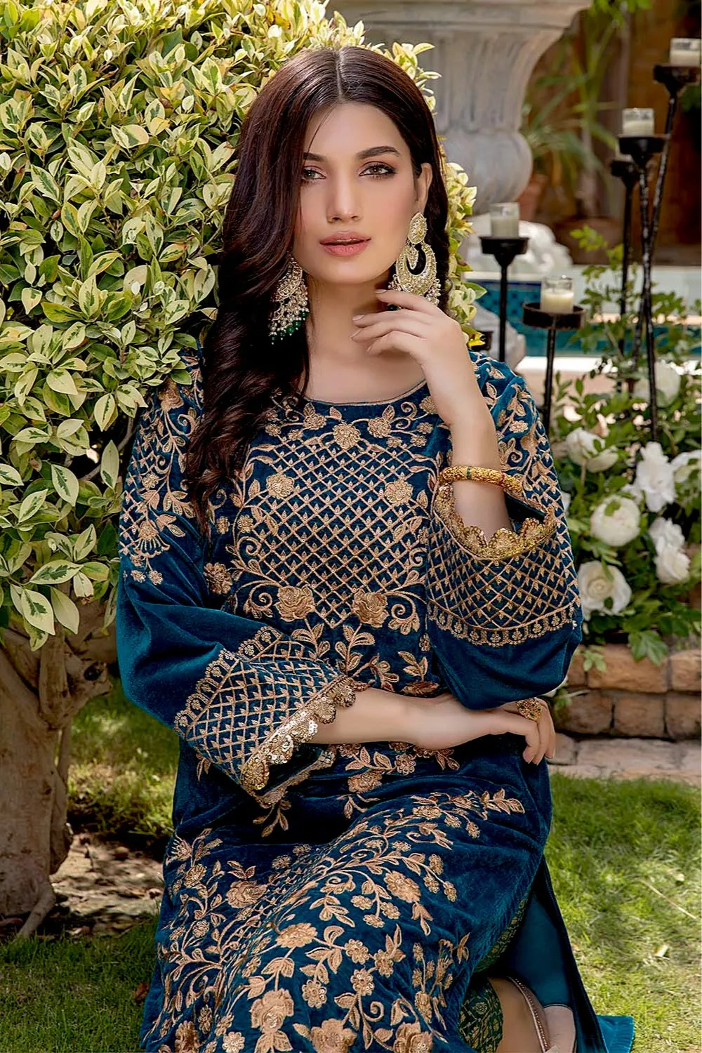 Azure Velvet Winter 2Pc Collection  – Blushing Meadow