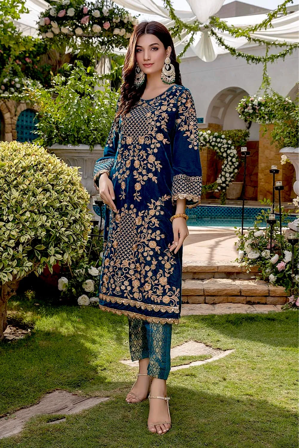 Azure Velvet Winter 2Pc Collection  – Blushing Meadow