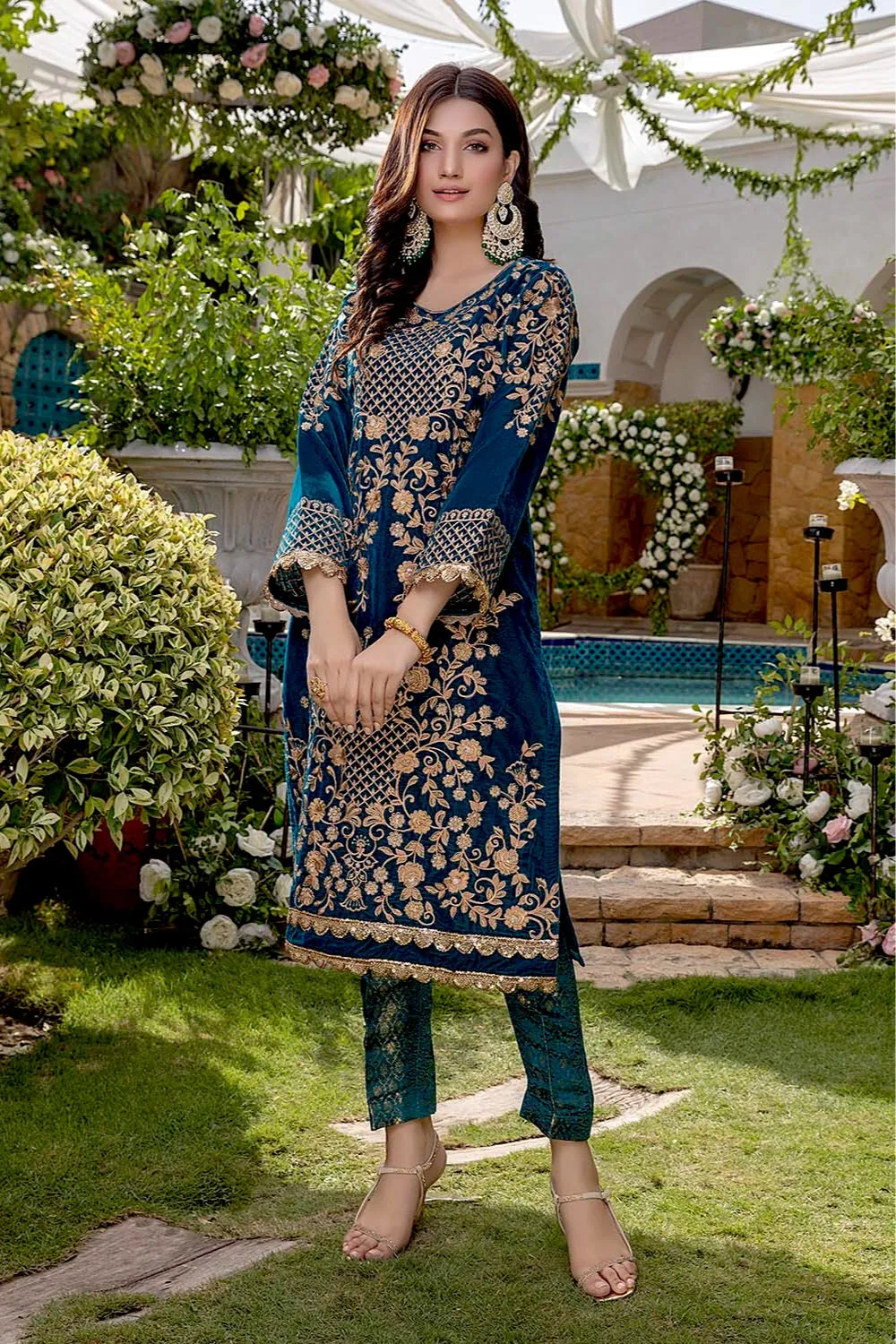 Azure Velvet Winter 2Pc Collection  – Blushing Meadow