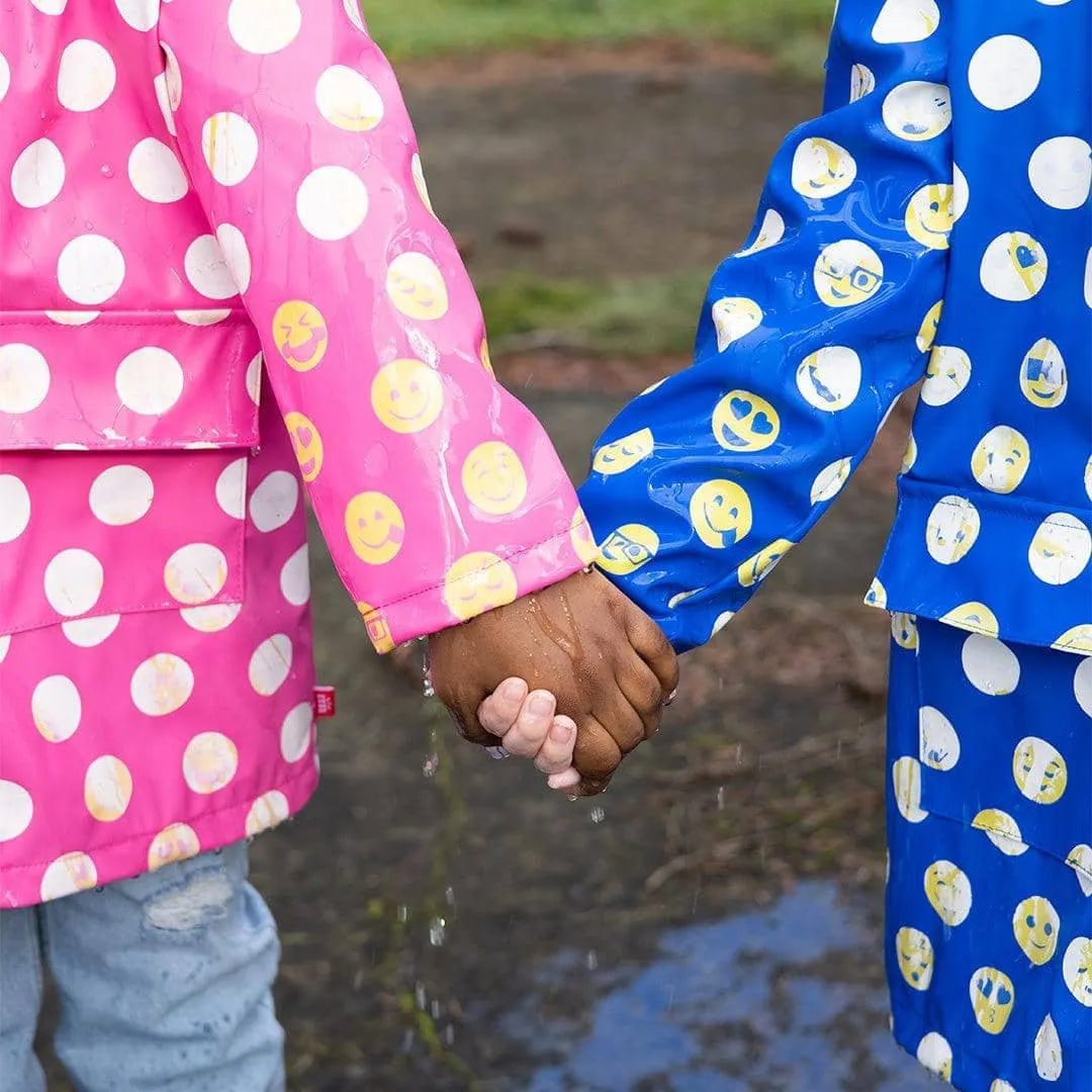 blue polka dot emoji magnetic raincoat