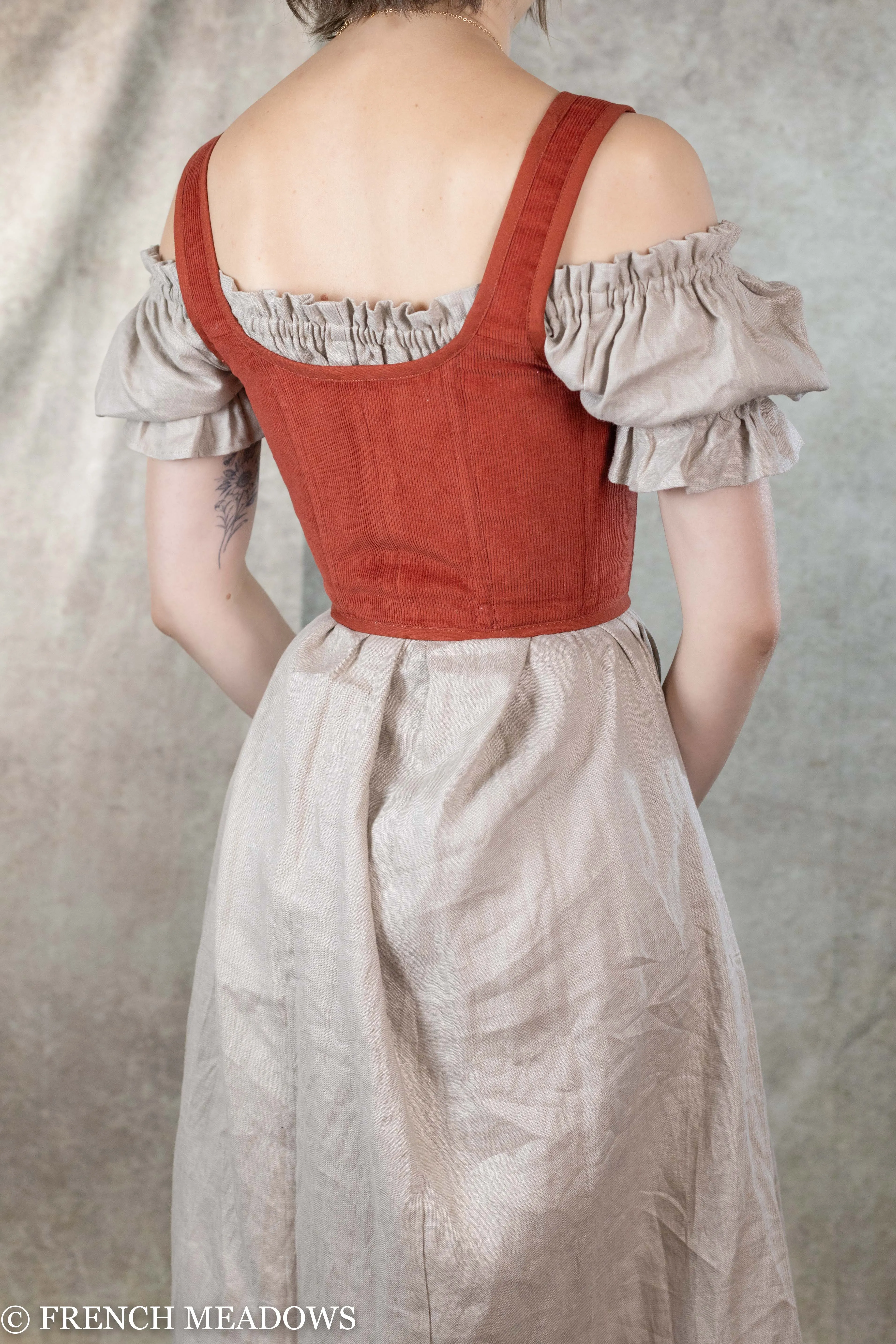 Burnt Orange Corduroy Renaissance Corset