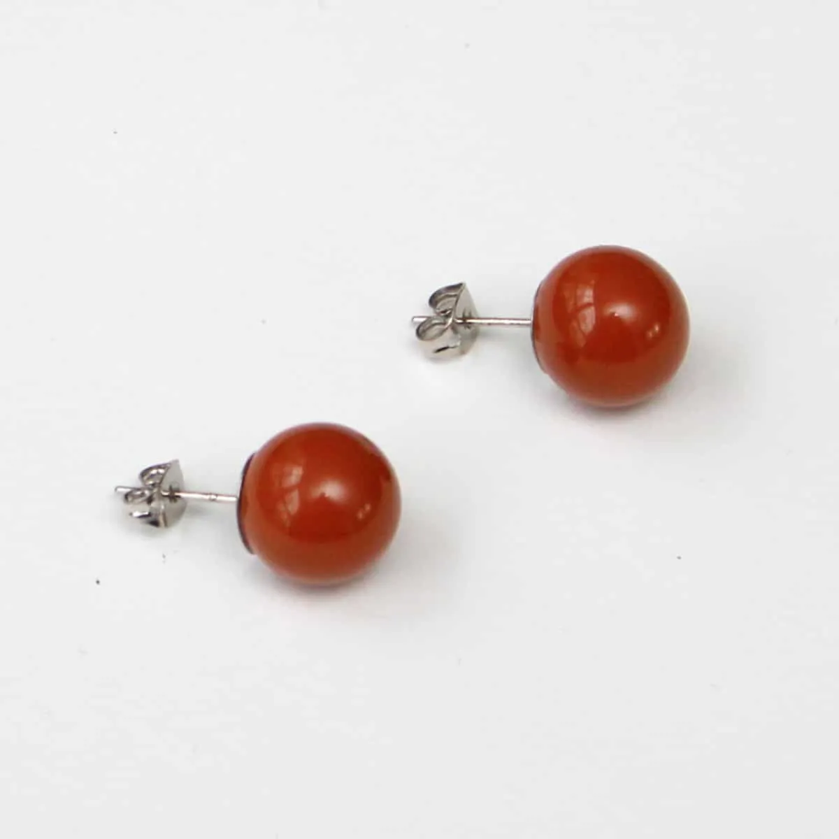 Burnt Orange Stud Earrings by Sylca