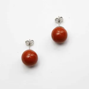 Burnt Orange Stud Earrings by Sylca