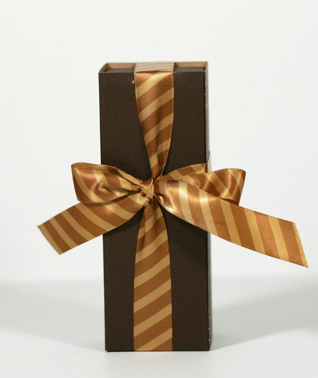 Caramel Stripes Ribbon on 7/8" Gold Single Face Satin Ribbon