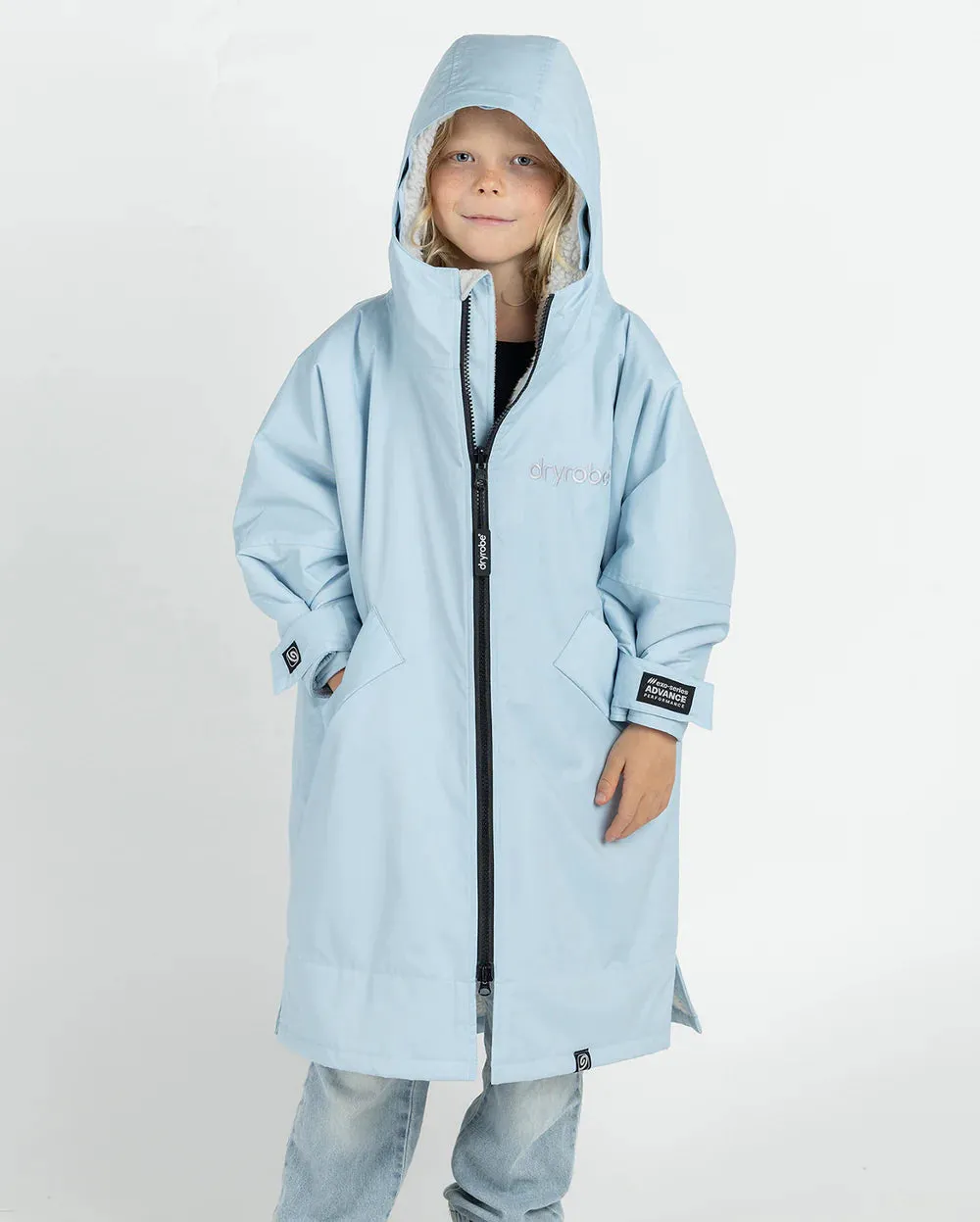 Dryrobe Advance Alpine Kids Long Sleeve - Ice Blue/Grey