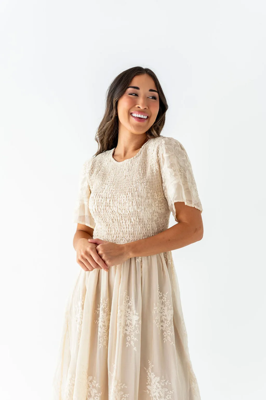 Elizabeth Embroidered Smocked Dress