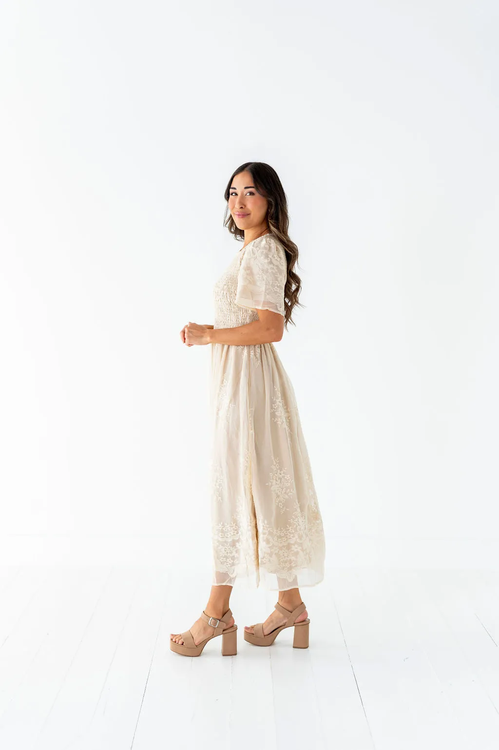 Elizabeth Embroidered Smocked Dress