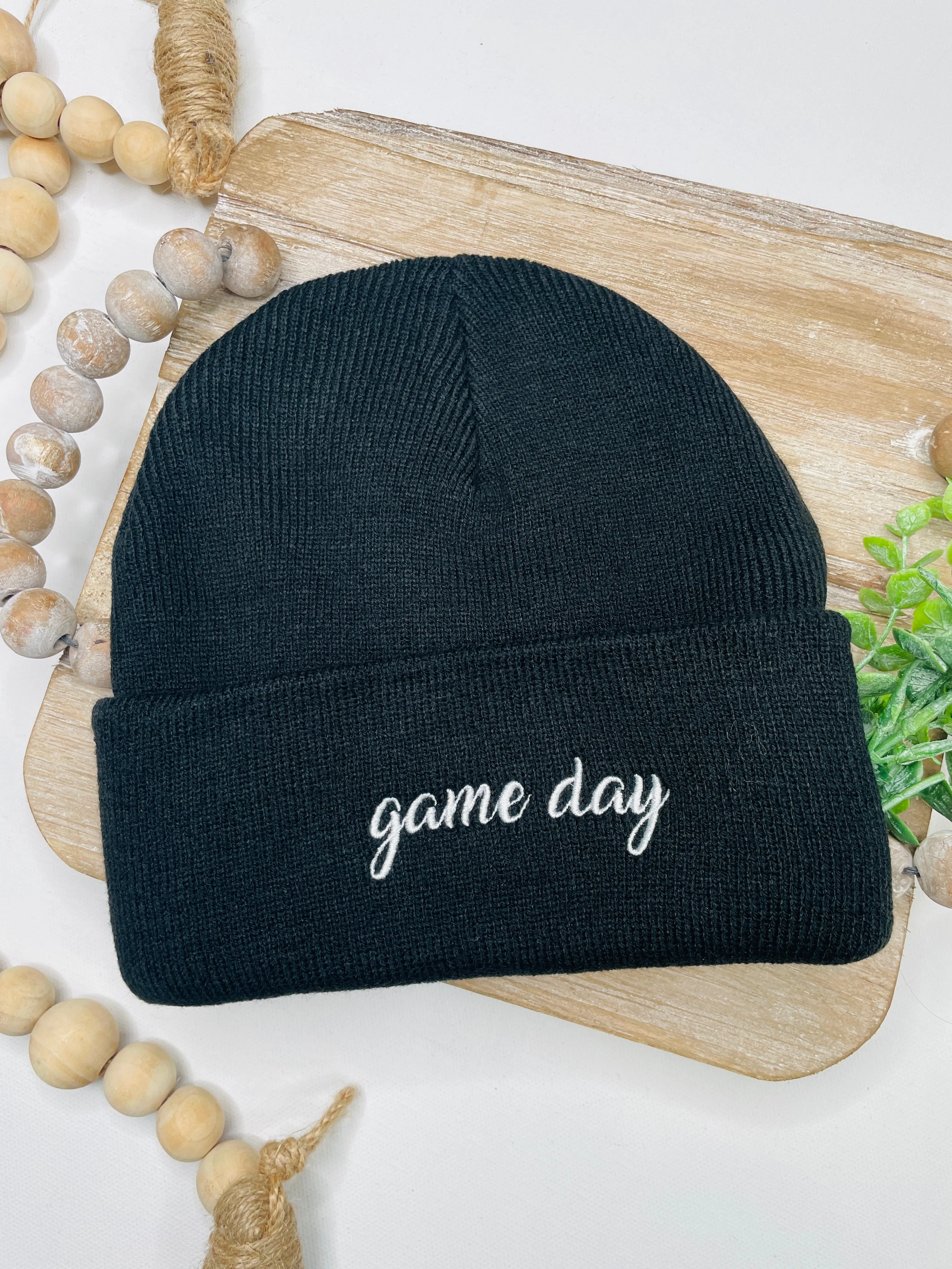 Embroidered Game Day Beanie