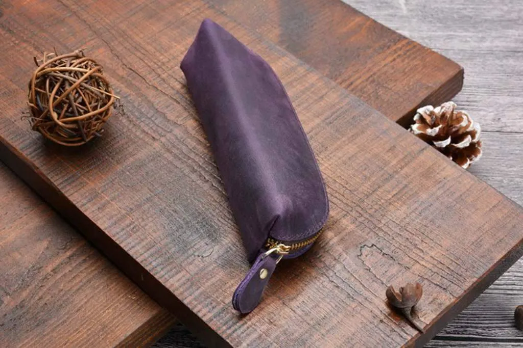 Engraved Leather Pen Sleeve Holder