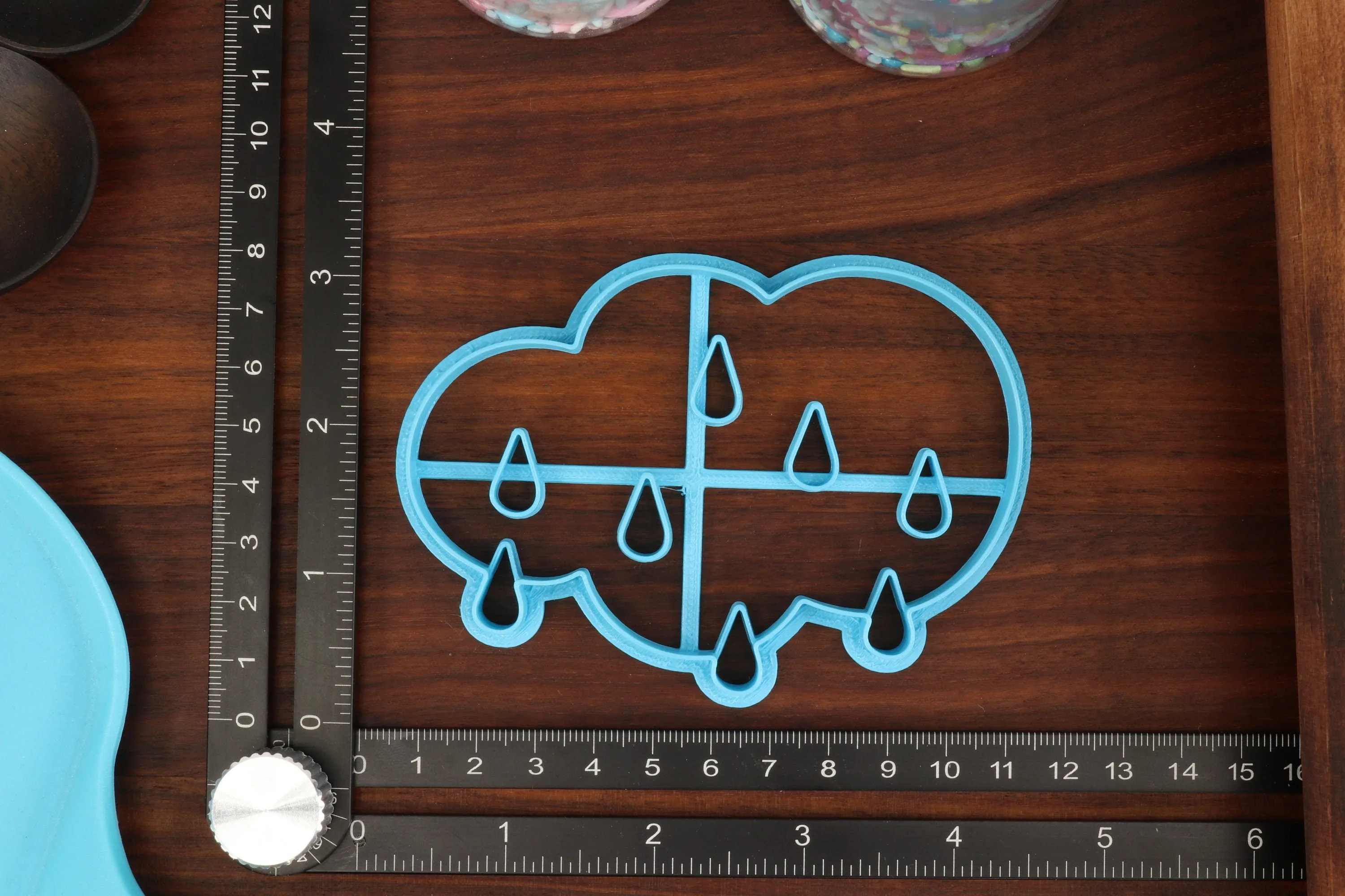 Forecasted Weather Cookie Cutters, Set 1 - Cloudy Overcast, Partly Cloudy, Rainy Skies, Sunny Weather, Thunder Storm Cutters