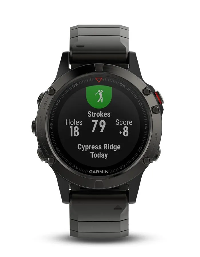 Garmin Fenix 5 Sapphire Multisport Smartwatch - Slate Gray - Metal Band- Wi-Fi