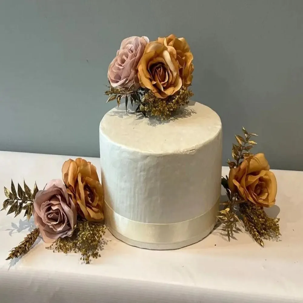 Gold, Nude, and Burnt Orange Artificial Bouquet