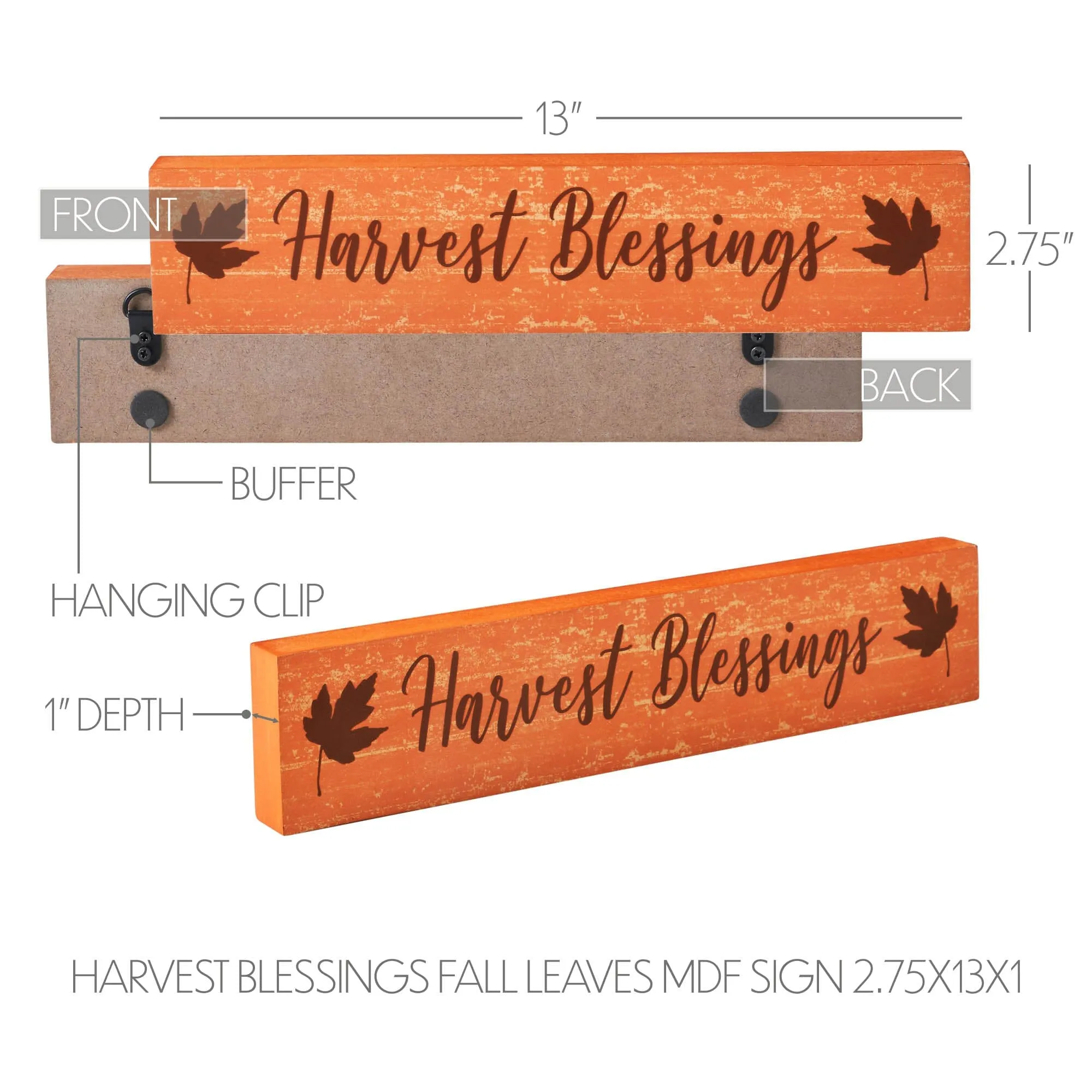 Harvest Blessings Fall Leaves Sign