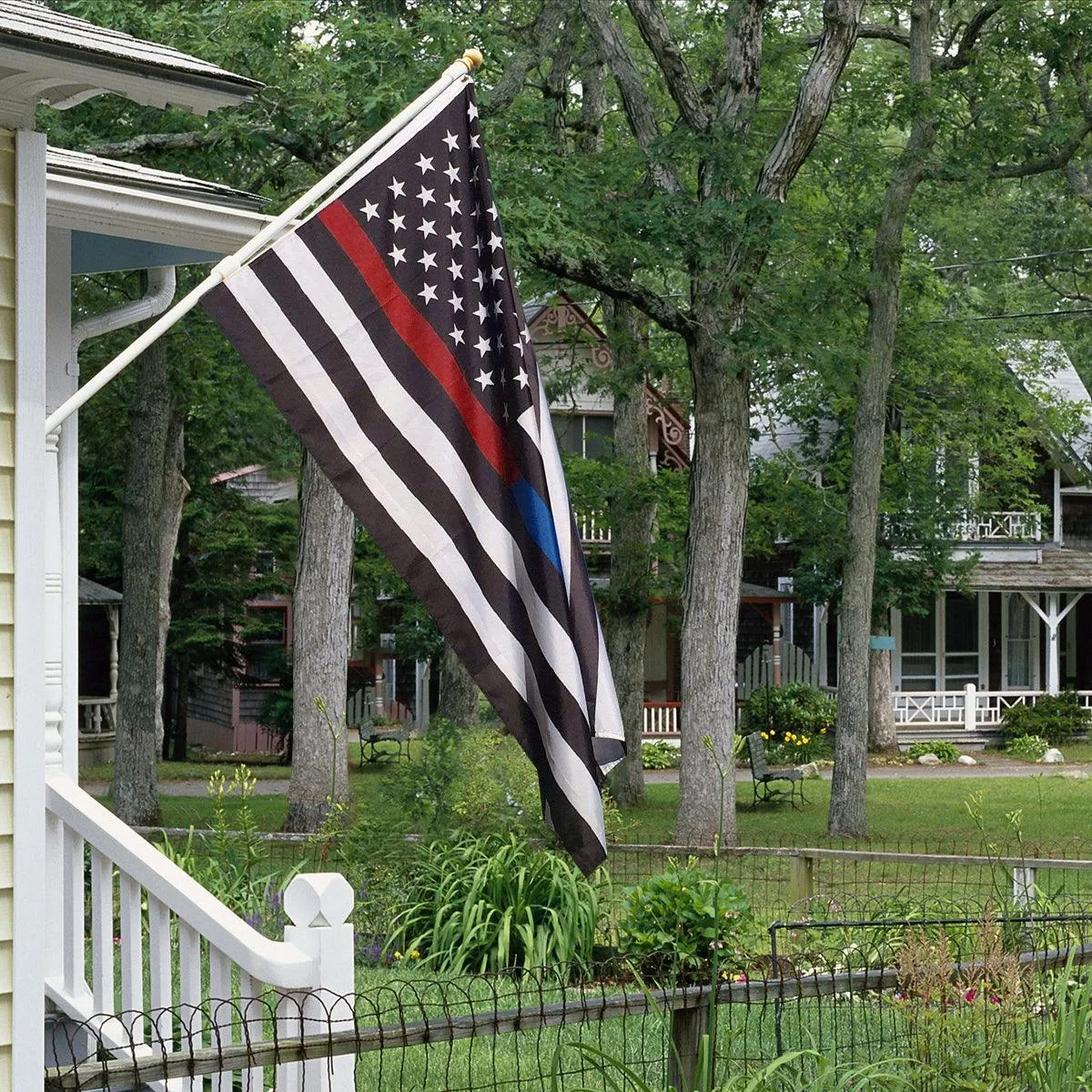 Jetlifee 3x5 Ft Embroidery Thin Blue Line Thin Red Line Flag