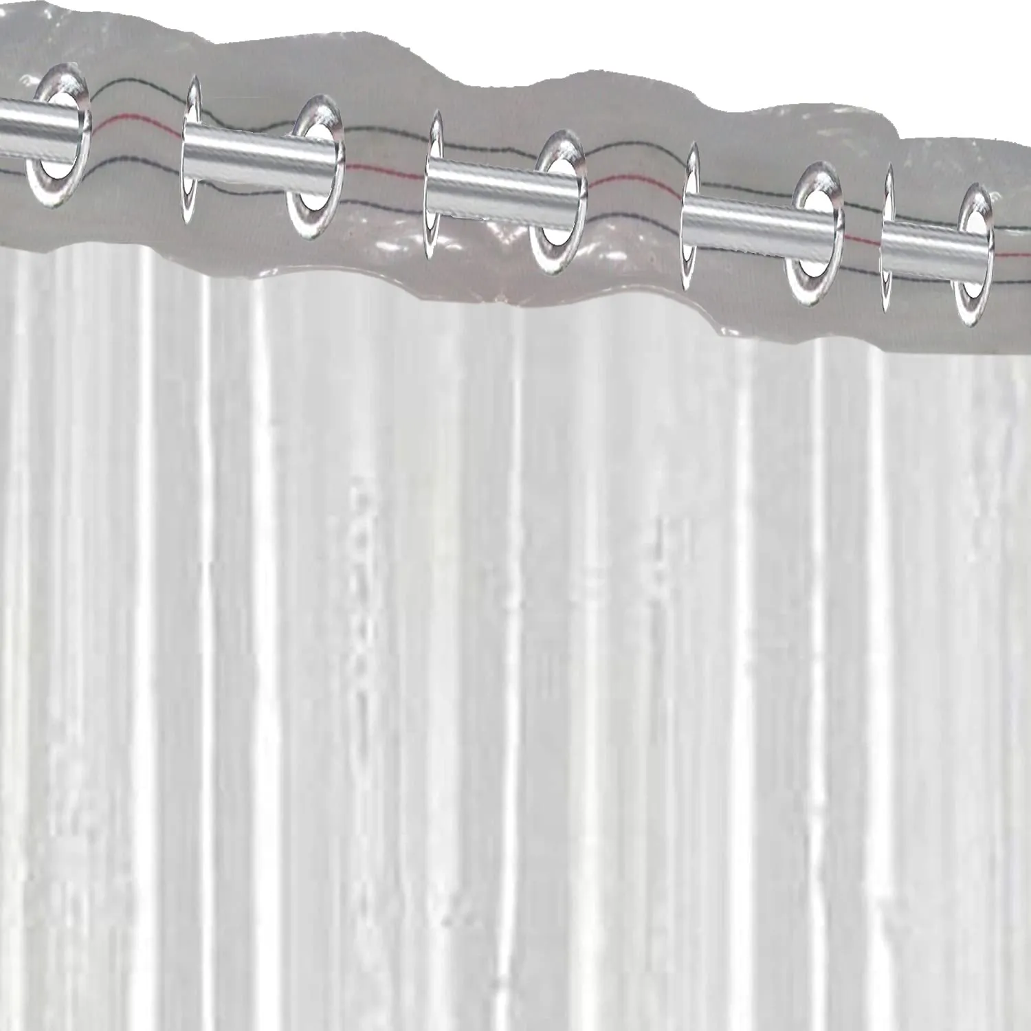 Kuber Industries 30 MM PVC Transparent Curtain|Water Proof AC Curtain|Eyelet Rings & Quick Water Release|Curtain 7 Feet|