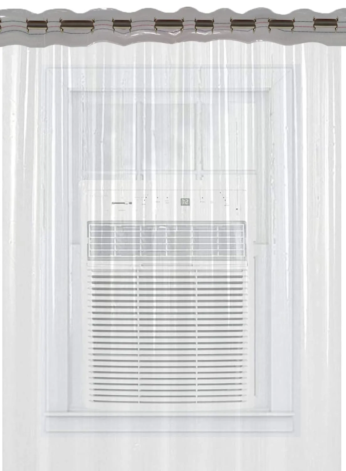 Kuber Industries 30 MM PVC Transparent Curtain|Water Proof AC Curtain|Eyelet Rings & Quick Water Release|Curtain 7 Feet|