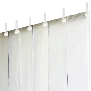 Kuber Industries PVC 3 Strips AC Curtain - 8ft, Transparent, 0.5 MM, (Model: CTKTC03541)