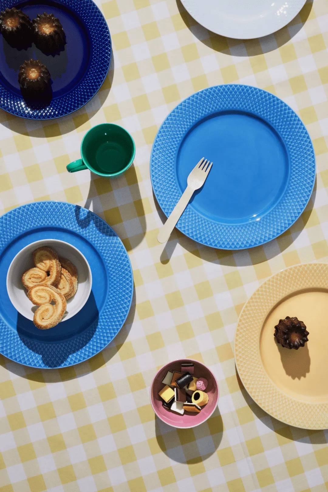 Lyngby Porcelain Rhombe Dinner Plate 27 Blue