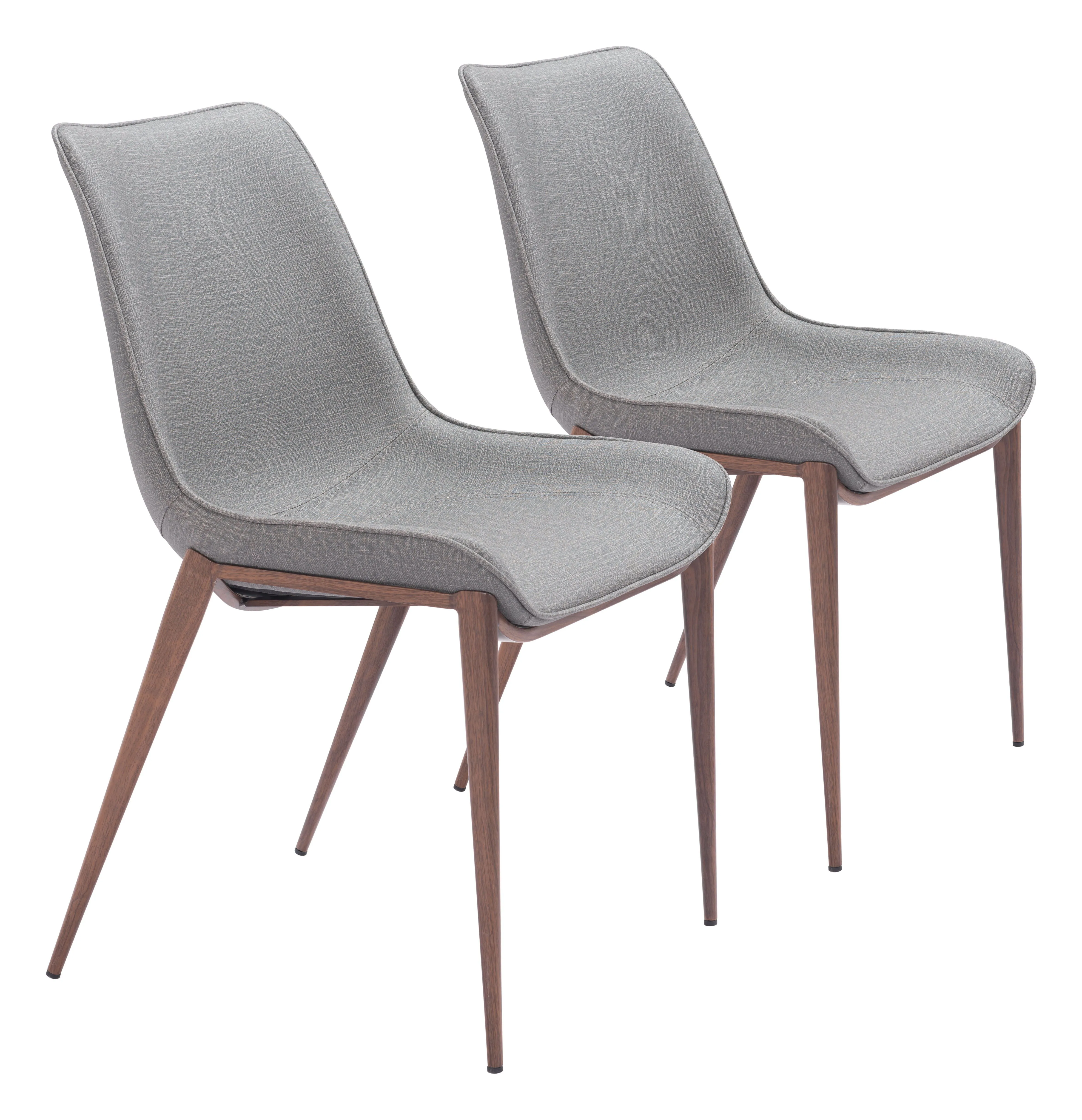 Magnus - Dining Chair (Set of 2) - Slate Gray / Walnut