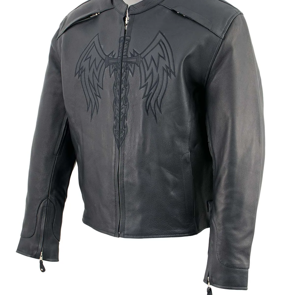 Milwaukee Leather ML2056 Men's 'Cross Sword’ Leather Moto Jacket