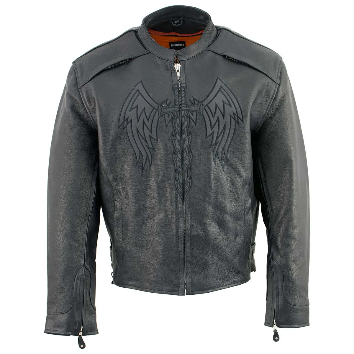 Milwaukee Leather ML2056 Men's 'Cross Sword’ Leather Moto Jacket