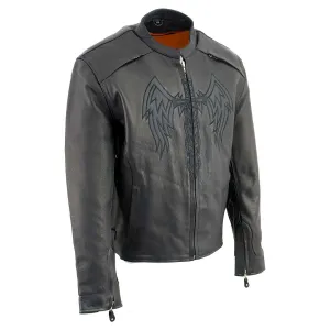 Milwaukee Leather ML2056 Men's 'Cross Sword’ Leather Moto Jacket