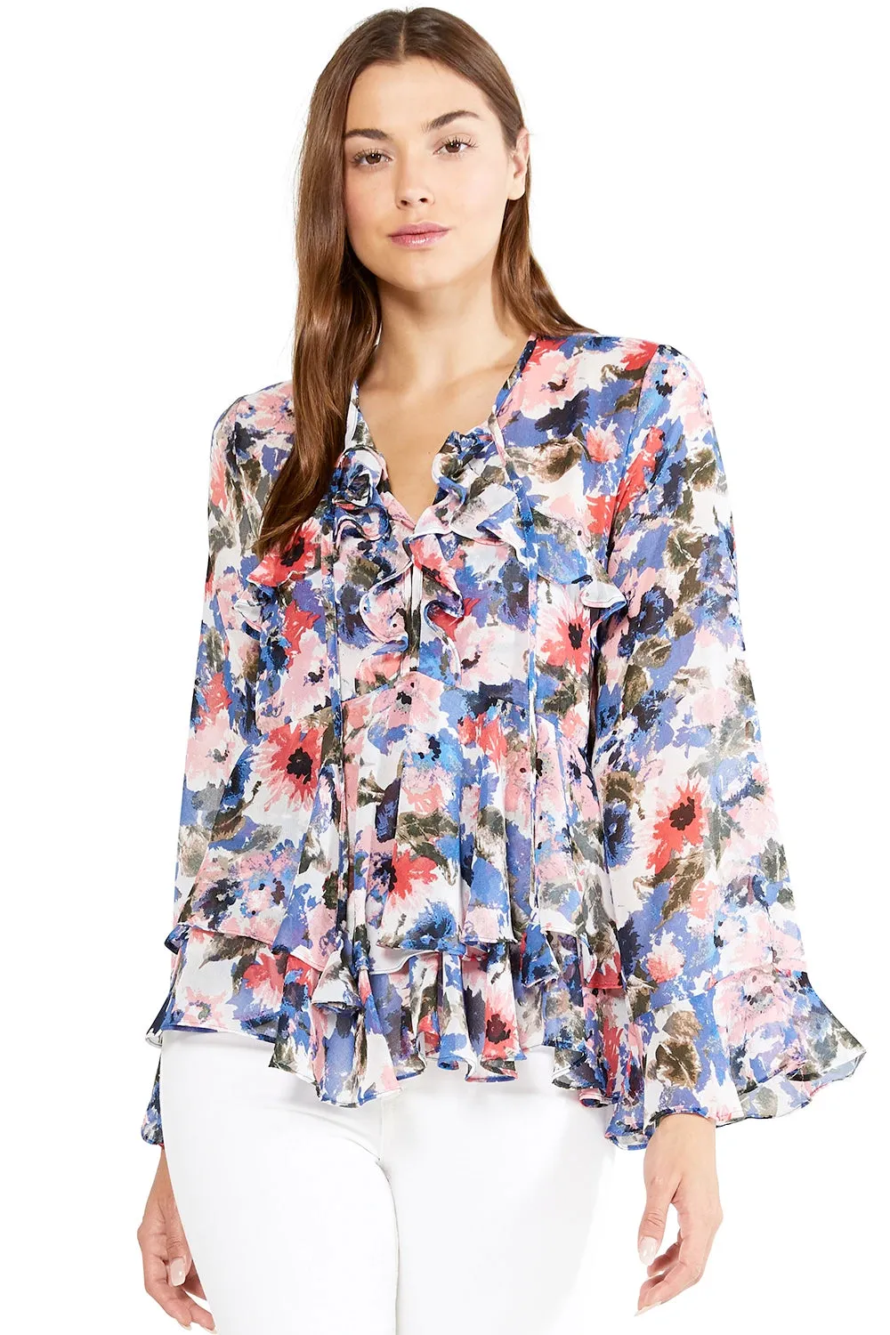 MISA - Damaris Top in Tie-Dye Floral