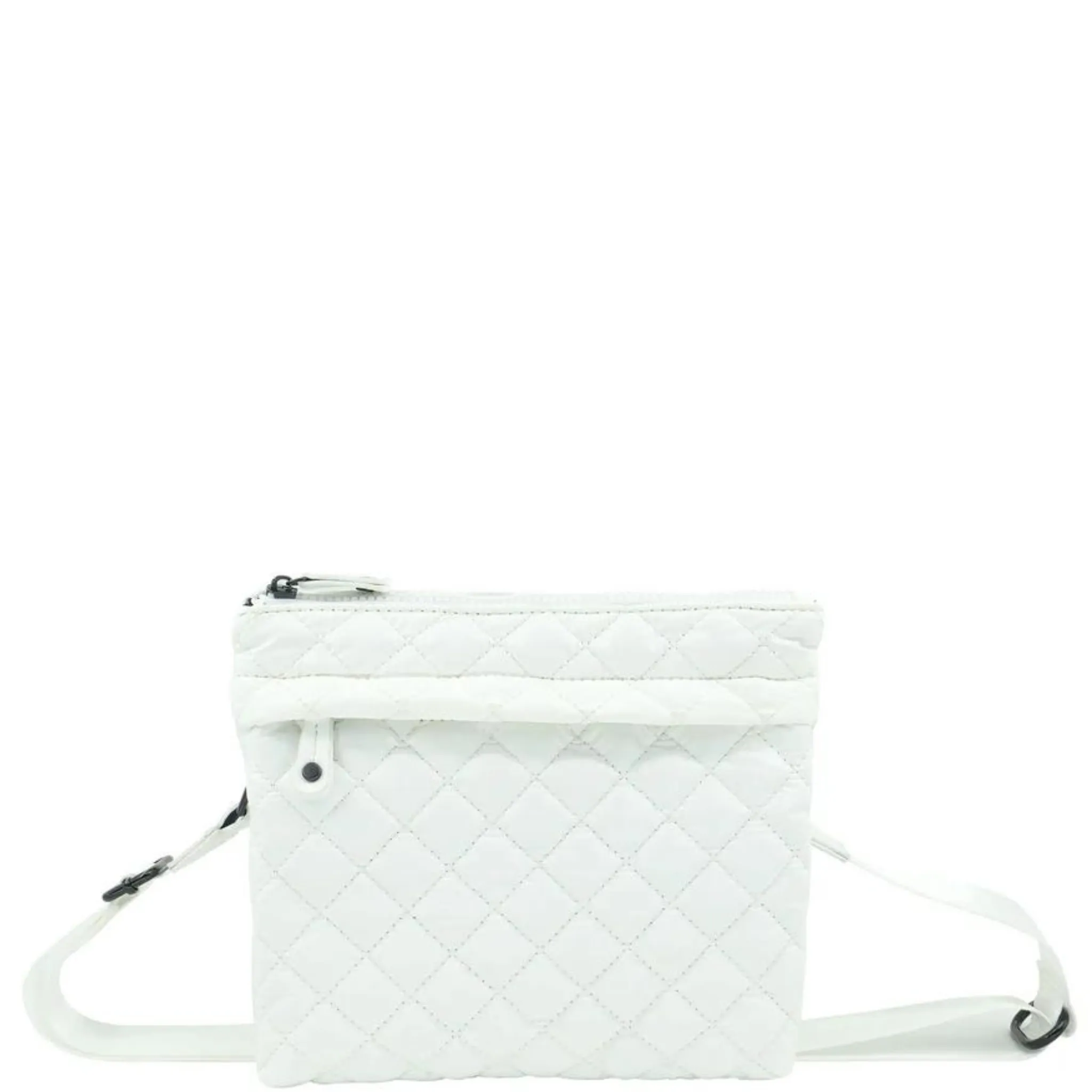 N/S Quilted Nylon Crossbody with Outside Pockets