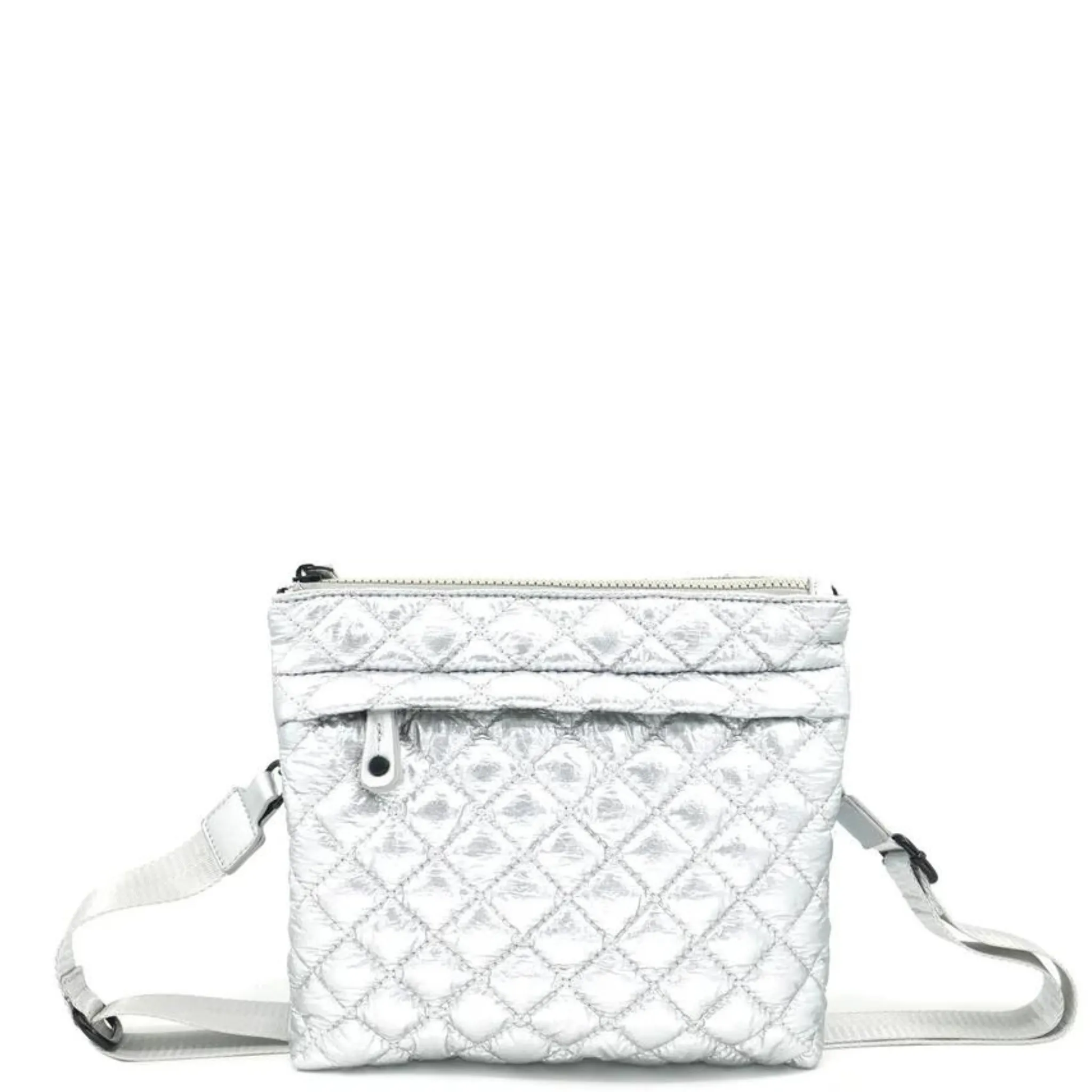 N/S Quilted Nylon Crossbody with Outside Pockets