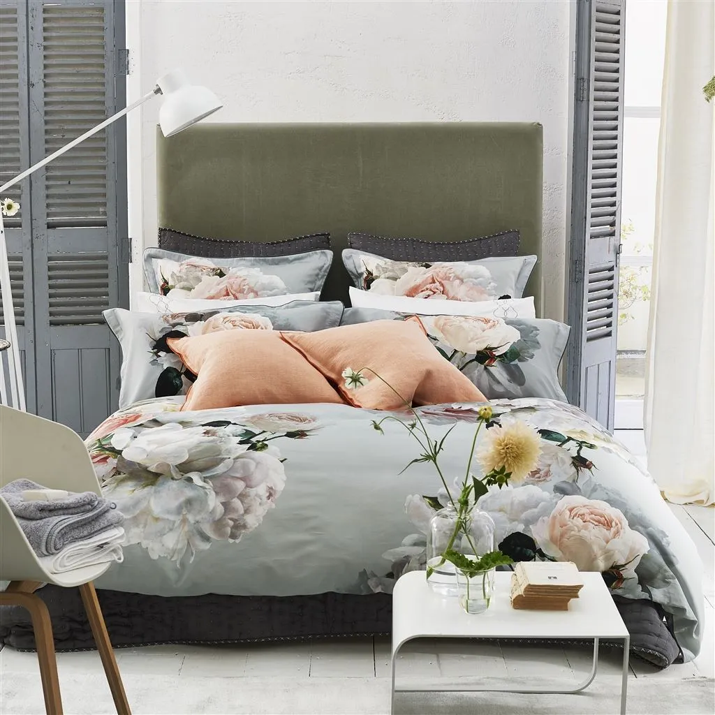 Peonia Grande Zinc Bedding by Designers Guild