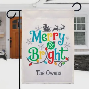 Personalized Merry and Bright Garden Flag